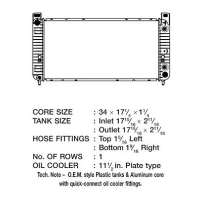 CSF Radiators for 2010-2013 SIERRA 1500, SILVERADO 2008-2009 TAHOE - 3653 Radiator, OE Replacement, Aluminum/Plastic, Natural, Chevy, GMC, Each