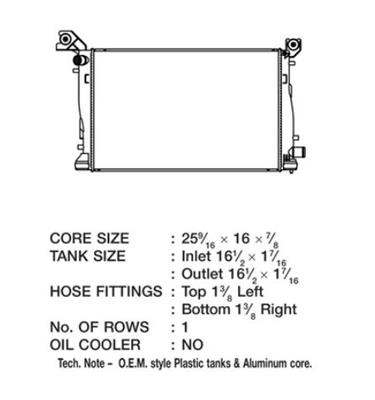CSF Radiators for 2013-2014 2500, 3500 - 3664 Radiator, OE Replacement, Aluminum/Plastic, Natural, Ram, Cummins, Auxiliary, Each