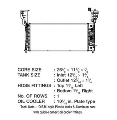 CSF Radiators 3665 Radiator, OE Replacement, Aluminum/Plastic, Natural, Ford, Edge, Each