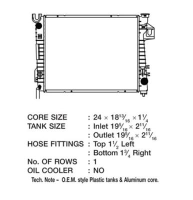 CSF Radiators for 2002-2003 RAM 1500 - 3715 Radiator, OE Replacement, Aluminum/Plastic, Natural, Dodge, Ram 1500, Each
