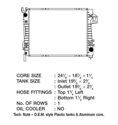 CSF Radiators 3719 Radiator, OE Replacement, Aluminum/Plastic, Natural, Dodge, Ram 1500, Each