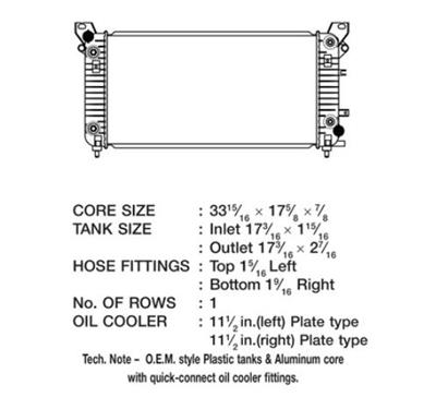 CSF Radiators 3729 Radiator, OE Replacement, Aluminum/Plastic, Natural, Chevy, GMC, Each