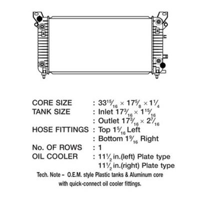 CSF Radiators 3730 Radiator, OE Replacement, Aluminum/Plastic, Natural, Chevy, GMC, Each
