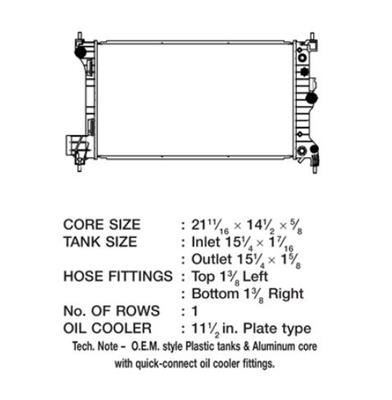 CSF Radiators 3736 Radiator, OE Replacement, Aluminum/Plastic, Natural, Chevy, Sonic, Each