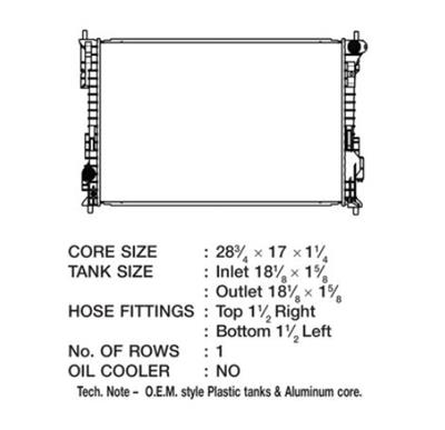 CSF Radiators 3743 Radiator, OE Replacement, Aluminum/Plastic, Natural, Ford, Explorer, Police Interceptor, Each