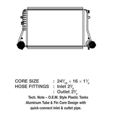CSF Intercoolers 6060 Intercooler, Aluminum, Natural, Volkswagen, Each