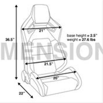 Corbeau Sportline RRX Black Vinyl Seat 55010PR Bucket Seats, RRX, Black, Vinyl, Reclining, Pair thumbnail 5