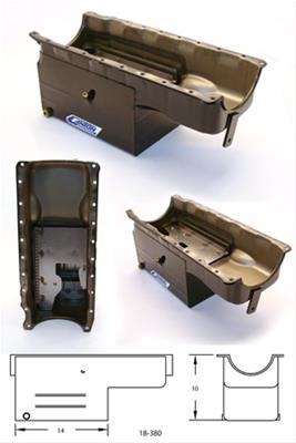 Canton Racing Marine Wet Sump Oil Pans 18-382 Pan, Marine, Steel, Black Powdercoated, 9 qt., Rear Sump, Chevy, Big Block, Each thumbnail 6