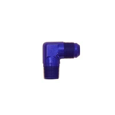 Canton Racing NPT to AN Adapter Fittings 23-345A Fitting, Adapter, NPT, 90 Degree, Aluminum, Blue Anodized, -10 AN, 1/2 in. NPT, Each thumbnail 3