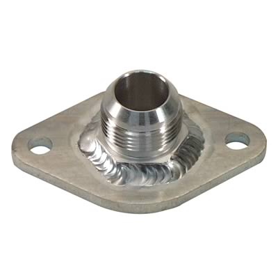 Canton Racing Universal Water Outlet Fittings 80-100 Neck, Billet Aluminum, Natural, -16 AN Male, Straight Up, Chevy, Big/Small Block, Each thumbnail 2