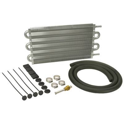 Derale Dyno-Cool Transmission Coolers 12903 Cooler, Tube and Fin, Aluminum, 11/32 in. Hose Barbs, 7.5 in. x 15.25 in., x 0.750 in., Kit