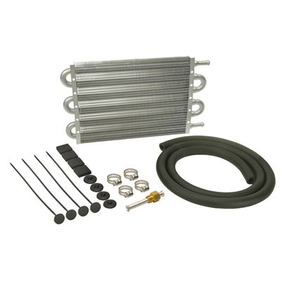 Derale Dyno-Cool Transmission Coolers 12906 Cooler, Tube and Fin, Aluminum, 11/32 in. Hose Barbs, 7.5 in. x 13.0 in., x 0.750 in., Kit