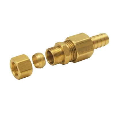 Derale Transmission Line Fittings 13033 Fittings, Brass, Natural, 1/2 in. Hose Barb, 1/2 in. Compression, Each thumbnail 2