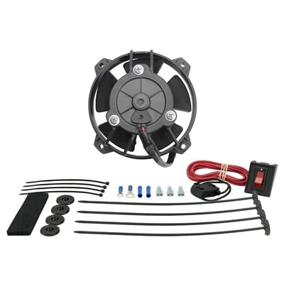 4 Inch 125 CFM Derale Tornado Universal Fan 16504 Electric Fan, Single, in. Diameter, Puller, cfm, Black, Plastic, Each