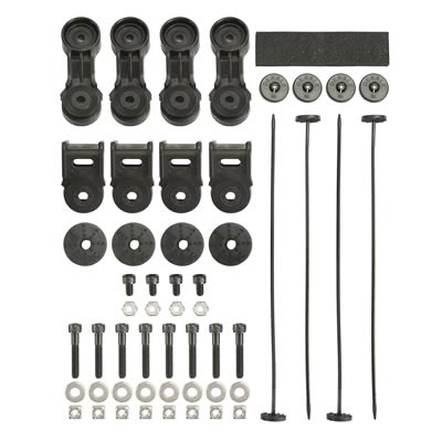 Derale High-Output RAD Fan Mounting Brackets 16746 Electric Brackets, Plastic, Black, Kit