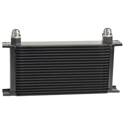 Derale Stacked Plate Fluid Coolers 51910 Cooler, Plate-Type, Aluminum, Black, 19-Row, -10 AN, 7.563 in. x 13 in. x 2 in., Each