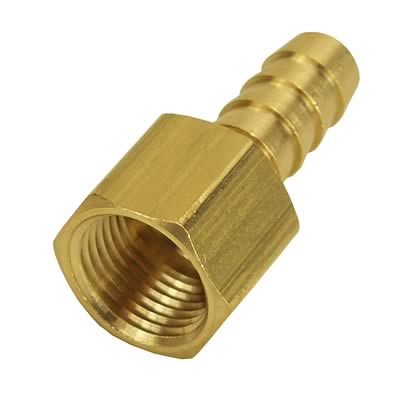 Derale NPT to Nipple Fittings 98105 Fitting, Adapter, Hose Barb, Straight, Brass, Natural, 3/8 in. NPT, 3/8 in. Hose Barb, Each thumbnail 2