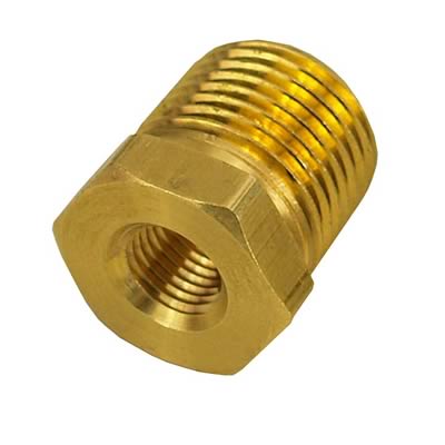 Derale Reducer Bushing Fittings 98451 Fitting, Reducer, NPT to NPT, Straight, Brass, Natural, 1/2 in. NPT, 1/8 in. NPT, Each thumbnail 2