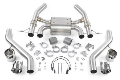 Dinan Free Flow Stainless Exhaust Systems D660-0100 Exhaust, Flow, Rear Axle-Back, 3.0 in., Steel, Polished, 4.50 in. Tips, Four Rear Outlets, BMW, 3.0L, G87, Kit
