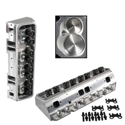 Dart Pro 1 Aluminum Cylinder Heads 11611122P Head, 1, Aluminum, Assembled, 72cc Chamber, 215cc Intake Runner, Chevy, 327, 350, 400, Each