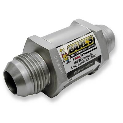 Earl's Performance Check Valves 253010ERL Fuel Valve, Red, Aluminum, -10 AN Male to -10 AN Male, Each