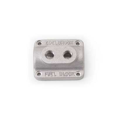 Edelbrock Fuel Block Dual Carburetor As Cast thumbnail 2
