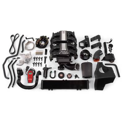 Edelbrock E-Force Ford F-150 Stage 1 Street Legal Supercharger Kits 1581 System, E-Force, Serpentine, Roots, Black Powdercoated, Intercooler, RWD, Ford, 5.4L 3V, Kit thumbnail 2