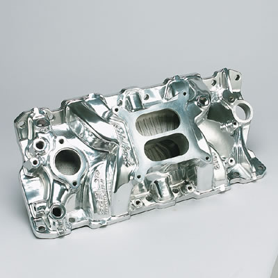 Edelbrock SBC Performer Eps Polished Manifold thumbnail 2