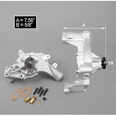 Edelbrock Water Pump High Performance Ford 1965-76 FE V8 Engines Standard Length Satin Finish