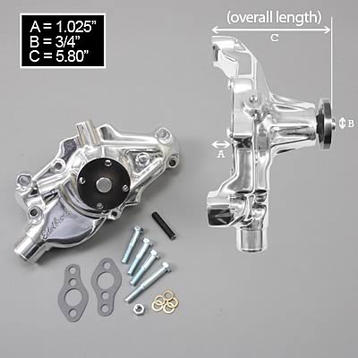 Edelbrock Water Pump High Performance Chevrolet 1984-91 350 CI V8 Corvette Short Style