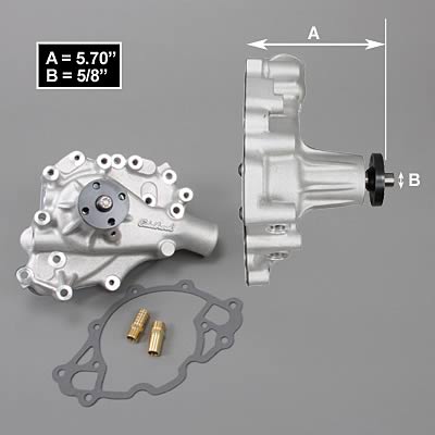 Edelbrock Water Pump High Performance Ford 1970-78 302 CI 1970-87 351W CI V8 Engine Standard Length thumbnail 2