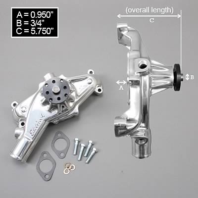 Edelbrock Water Pump High Performance Chevrolet 1971-74 396-502 CI V8 Corvette Short Style