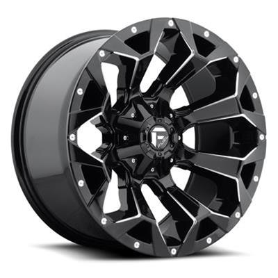Fuel Off-Road Assault D576 Series Gloss Black Wheels with Milled Accents 18x9 Wheel, Assault, 18 x 9, Aluminum, 6 x 135mm Bolt Pattern, +19mm Offset, 5.750 in. Backspace, Each