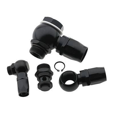 Fragola -12AN Straight Banjo Hose End - Black
