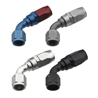 Fragola -16AN x 60 Degree Power Flow Hose End - Blue/Red