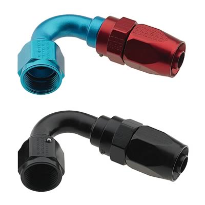 Fragola -4AN x 120 Degree Pro-Flow Hose End - Blue/Red