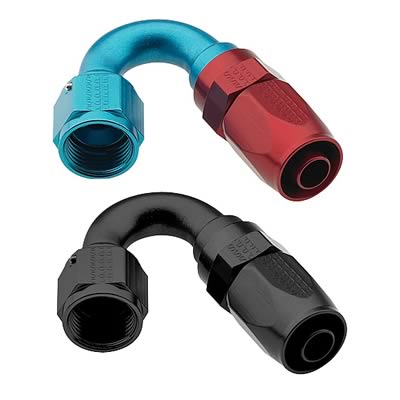 Fragola -4AN x 150 Degree Pro-Flow Hose End - Blue/Red