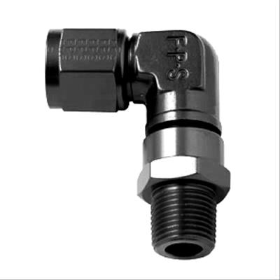 Fragola -6AN Female Swivel To 1/8 NPT - 90 Degree - Black thumbnail 2