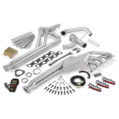 Banks Power TorqueTube/AutoMind Exhaust Header Systems 49179 Headers, TorqueTubes, Stainless, Natural Finish, Long Tube One Piece, Y-Pipe, Heat Shield, AutoMind Tuner, Ford, 6.8L, Class-C Motorhome, Pair thumbnail 2