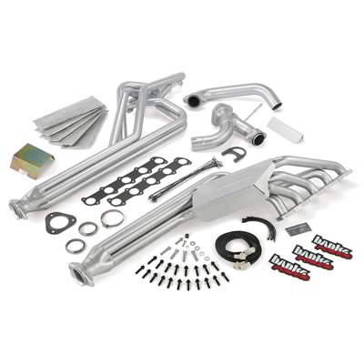 Banks Power TorqueTube Exhaust Headers 49188 Headers, TorqueTubes, Stainless, Natural, Long Tube One -Piece, Y-Pipe, Heat Shield, Ford, 6.8L, Class-C Motorhome, Pair thumbnail 2