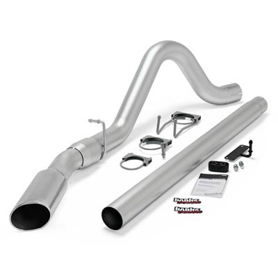 Banks Power Monster Exhaust Systems 49780 System, Exhaust, Particulate Filter Back, Stainless, Natural Finish, Single Exit, Passenger Turnout, Chrome Tip, Ford, 6.4L, Kit thumbnail 2