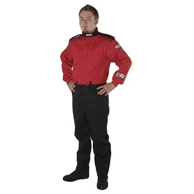 G-FORCE GF525 Driving Suits 4525MEDRD Suit, GF525, One-Piece, Multiple Layer, Pyrovatex, Medium, Red Top, Black Bottom, Each thumbnail 2