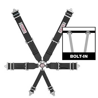 G-FORCE Camlock 6-Point Harness 7001BK Harness, Complete, Camlock, 6-Point, Individual-Type, Bolt-In, Floor/Roll Bar Mount, Black, Each thumbnail 3