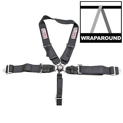 G-FORCE Camlock Drag Racing 5-Point Harness 7140BK Harness, Complete, Camlock, Individual-Type, Bolt-In, Wraparound, Black, Each thumbnail 3