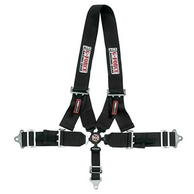G-FORCE Camlock 4-Point Harness 7543BK Harness, Complete, Camlock, U-type Shoulder, Bolt-In, Wraparound, Floor/Roll Bar Mount, Black, Each thumbnail 3