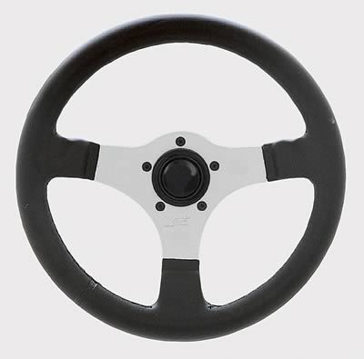 Grant Formula GT Steering Wheels 763 Wheel, GT, Aluminum, Silver, Vinyl/Black, 3-Spoke, 13 in. Diameter, 5-Bolt Mount, Each thumbnail 2