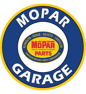 Mopar Garage Round Sign - Free Shipping on Orders Over $99 at Summit Racing