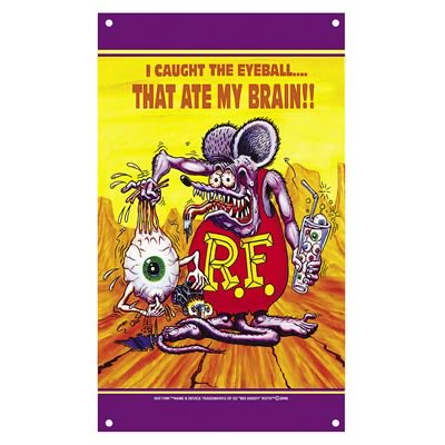 GHH Tin Sign Rat Fink Logo Rectangular 8 00 Width 14 00 Height Each