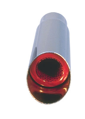 Hedman Hot Tips Chrome Round, 2 Inch Exhaust Tip 17120 Tip, Steel, Chrome, Slant, Non-Rolled Edge, in. Inlet, 2.5 in. Outlet, 9 in. Long, Each thumbnail 3
