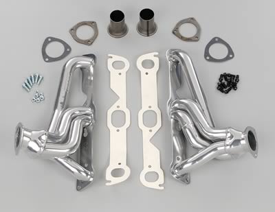 Hedman Street Headers 26170 Headers, Street, Shorty, Steel, Silver Ceramic, Pontiac, 326-455, Pair thumbnail 5